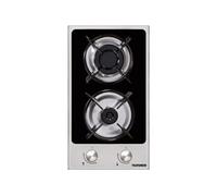 Telefunken TKGOG2X plaque Noir, Acier inoxydable Intégré 29 cm Gaz 2 zone(s)