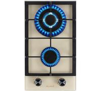 PLAQUE DE CUISSON GAZ 2 FOYERS DOUBLE COURONNE - VERRE BEIGE - 5200 WATTS - BELDEKO