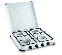 KEMPER - Plaque de cuisson gaz portable 4 feux - 4650 W - blanc laqué