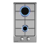 Plaque de cuisson gaz domino 2 foyers Inox - 4000 Watts - Encastrable 30×52 cm - Gaz bouteille - BELDEKO