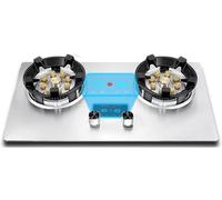 Plaque de cuisson gaz encastrable 2 brûleurs Bouton zinc-magnésium 55° + embout anti-brûlure Contrôle individuel