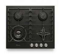 Plaque de cuisson gaz encastrable - GURARI - GCH FB 604 BL - 4 feux - Brûleur Wok 4 kW - Gaz naturel/GPL