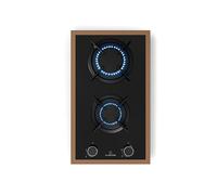 Klarstein Lumiflame Plaque De Cuisson Gaz, 2 Brûleurs 4,2 kW, Verre Trempé & Cadre Cuivre, Allumage Électrique, Sécurité FFD, Supports Fonte, Kit Conversion GPL/Naturel Inclus