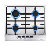 Plaque de Cuisson Gaz - WEHIMO - 4 Feux - Inox - Encastrable - L59 x P51 cm