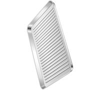 Plaque de Cuisson Grand Format Argenté, en Acier Inoxydable Réutilisable | Chauffe Uniforme, Résistance aux Hautes et Basses Températures, Nettoyage Facile, pour Four et Boulangerie