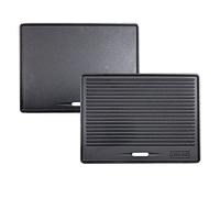 Plaque de Cuisson Grill 40 x 30 cm Réversible Double Face, Plancha Grill Rainurée et Lisse, Plaque BBQ Antiadhésive pour Barbecue, Gaz, Four et Cuisine, pour Viande, Poisson, Légumes - Noir