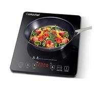 Plaque Induction Portable AMZCHEF, plaque de cuisson à induction de 2000 W avec corps mince, 10 niveaux de puissance, 10 réglages de température, minuterie de 3 heures, noir noir