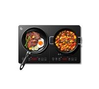 Table de Cuisson à Induction Double 10 Niveaux de Température Plusieurs Niveaux de Puissance 3500 W avec Minuterie