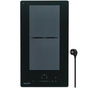Plaque de cuisson induction 2 zones avec zone flex bridge - 3500W - Verre noir mat - Prise - Boosters et minuteries