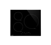 Beldeko Table à induction BELDEKO – Verre noir, 3 foyers, 5500W, touches tactiles