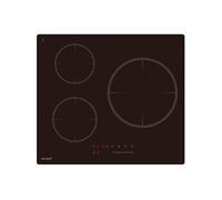 plaque de cuisson induction 3 zones avec foyer xl - 6500w - slider tactile - 3 boosters - pause et maintien au chaud