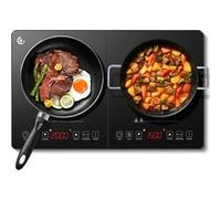 Table de Cuisson à Induction Double 10 Niveaux de Température Plusieurs Niveaux de Puissance 3500 W avec Minuterie