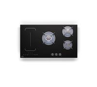 Klarstein MultiChef 5 Plaque Induction Et Gaz - Table De Cuisson À, 5 Zones, Flexzone, Stop&Go, Minuterie, Supports En Fonte, Noir, 87.5Cm