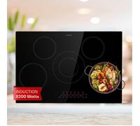 Klarstein Plaque vitrocéramique 5 feux 8200 W encastrable fonction Boost 80 cm