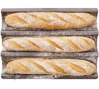 Plaque de cuisson perforée - BIRKMANN - EASY BAKING - Acier carbone - Anti adhésif - Pour 3 baguettes - 39,5 x 29,5 x 4,5 cm