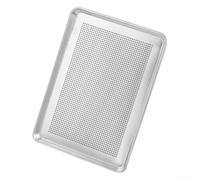 Plaque de cuisson perforée en aluminium de qualité commerciale avec répartition homogène de la chaleur pour gâteaux, pâtisseries et pizzas, grille de refroidissement 45 x 33 cm