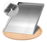 Plaque de cuisson - Plancha en acier inoxydable épais - 28x 20 cm - Convient pour barbecue à gaz et barbecue à C GRILLE DE BARBECUE