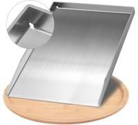 Plaque de cuisson - Plancha en acier inoxydable épais - 28x 20 cm - Convient pour barbecue à gaz et barbecue à charbon - Plus : spatule