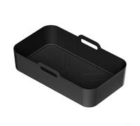 Plaque de cuisson pour friteuse à air, compatible avec NI-NJA AF500, tapis de cuisson 2 en 1 réutilisable en silicone (noir)