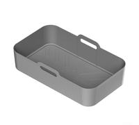 Plaque de cuisson pour friteuse à air, compatible avec NI-NJA AF500, tapis de cuisson 2 en 1 réutilisable en silicone (gris)