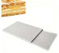 Plaque de cuisson pour pâte feuilletée, ustensile de cuisson multifonctionnel, moule à pâtisserie, plaque de cuisson pour four, plat perforé antiadhésif, plaque de cuisson (blanc)(2.0MM,30x40CM)