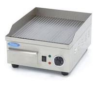 Plaque de cuisson - Rainurée - 36cm - incluant un bac de récupération de graisse -