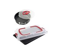 Plaque de cuisson rectangle avec couvercle et moule à manqué avec couvercle Dr. Oetker Bake and Go