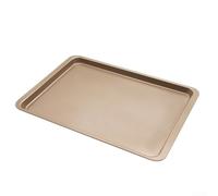 Plaque de cuisson rectangulaire antiadhésive en acier au carbone de 35,6 cm pour pain, gâteau, biscuits, four - Résistante aux rayures et à la rouille - Pour la maison, la cuisine, le restaurant (doré