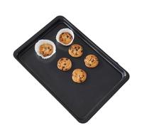 Plaque de cuisson rectangulaire antiadhésive en acier au carbone for biscuits, pain, gâteau, four à faire soi-même, moule à muffins noir peu profond, fournitures de cuisine, outils