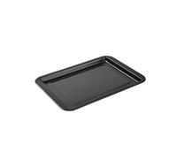 Plaque de cuisson rectangulaire antiadhésive en acier au carbone for biscuits, tartes, pizzas, rôtis, muffins, pain(Black S)