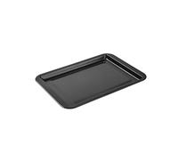 Plaque de cuisson rectangulaire antiadhésive en acier au carbone for biscuits, tartes, pizzas, rôtis, muffins, pain(Black S)