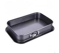 Plaque de cuisson rectangulaire en acier carbone avec fond amovible pour la cuisson de gâteaux et plats salés, moule à gâteau rectangulaire avec dégagement rapide pour une présentation facile des