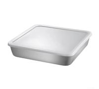 Plaque de cuisson rectangulaire en acier inoxydable avec grille et poignées pour dinde, poulet, légumes et lasagnes (D)