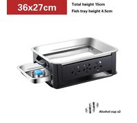Plaque de cuisson rectangulaire en acier inoxydable,en tissu commercial,pour poisson grillé,barbecue,pot spécial - Type 36x27cm #D