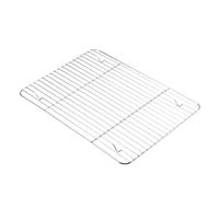 Plaque de cuisson rectangulaire en acier inoxydable for biscuits avec grille refroidissement amovible, ustensile cuisine, plateau antiadhésif adapté au four(L grill)