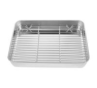 Plaque de Cuisson Ronde en Acier Inoxydable, Fond Plat pour Pâtisserie | Structure en Grille Bords Arrondis, Surface Lisse sans Bavures, Démoulage Aisé, Légumes, Biscuits et Préparation Culinaire