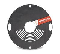 Plaque de cuisson ronde ignifuge 123 - Diamètre : 80 cm - Plaque de cuisson en acier à grains fins - Plaque de plancha massive de 4 mm d'épaisseur - Grille pour brasero, tonneau de barbecue et