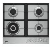 Plaque de Cuisson - Table a GAZ Plaque gaz BEKO - 3 feux + 1 wok - 58x51 cm - HIAW64325SX