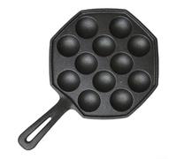 Plaque de cuisson Takoyaki en fonte à 12 trous avec design à vis, résistante à la chaleur, surface antiadhésive pour œufs de caille, crevettes, œufs de crevettes, distribution homogène de la chaleur