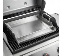 Plaque de cuisson universelle en acier inoxydable pour barbecue à gaz Weber et chariot à charbon de bois, plaques de cuisson pour hamburgers, barbecue à gaz et plus encore, rectangulaire, 46 x 32 cm