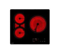 Plaque de cuisson vitrocéramique 3 zones - Flex - encastrable - 7400 W - Grand foyer extensible - Grand foyer XL