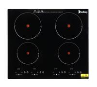 Plaque de Cuisson Vitrocéramique - 4 Foyers - 6000W - 9 niveaux de puissance