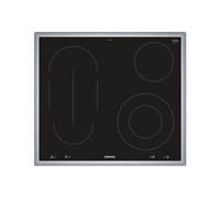Plaque de cuisson vitrocéramique 4 plaques Siemens iQ500 EA645GMA1E - Niche - largeur : 56 cm - profondeur : 49 cm - avec garnitures en acier inoxydable - noir/inox