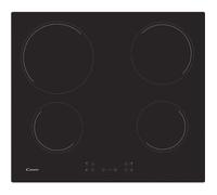 Plaque de cuisson vitrocéramique CANDY CH64CCB - 4 foyers - L 56 x P 49 cm - Revetement verre noir