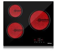 Plaque de cuisson vitrocéramique encastrable IsEasy 59 cm, 3 zones, 5500 W, commandes tactiles, 9 niveaux de chauffe, arrêt automatique, câble de raccordement inclus