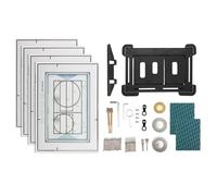 Plaque de déclenchement cachée à carreler pour Geberit Sigma 30/20/50, installation affleurante, plaque de déclenchement avec fixation magnétique, avec 4 autocollants avec motif de découpe, noire