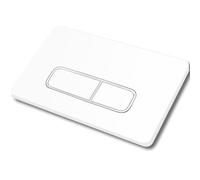 Plaque de déclenchement commande Bouton de chasse d'eau Accessoire pour réservoir de WC Compatible avec Geberit Sigma01, UP300 et UP320, fonction double chasse(Blanc avec bord argenté)
