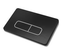 Plaque de déclenchement commande Bouton de chasse d'eau Accessoire pour réservoir de WC Compatible avec Geberit Sigma01, UP300 et UP320, fonction double chasse(Noir avec cercle argenté)