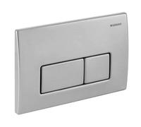 Plaque de déclenchement double touche - GEBERIT - KAPPA 50 - Inox brossé - Blanc - 140 x 210 x 150 mm