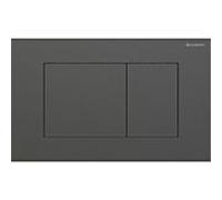 Plaque de déclenchement Geberit 115629QD1 carrée, chrome noir / brossé, revêtement facile à nettoyer, pour double chasse